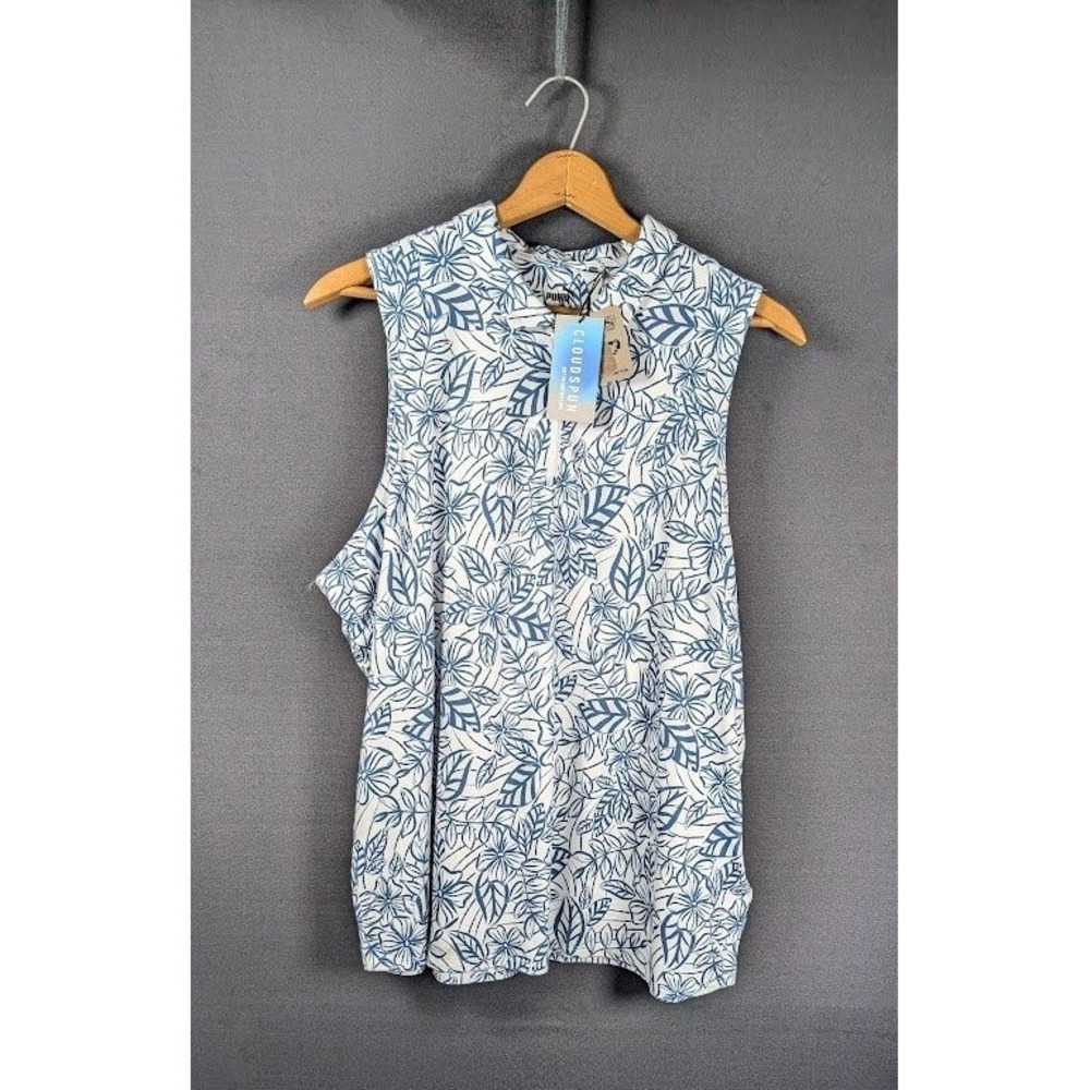 Puma Golf Sleeveless Polo Women's XXL Floral Cloudspun Athletic Pickleball NEW - Picture 9 of 9